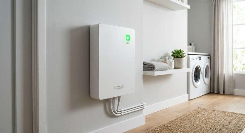 Batteriespeicher an einer Wand
